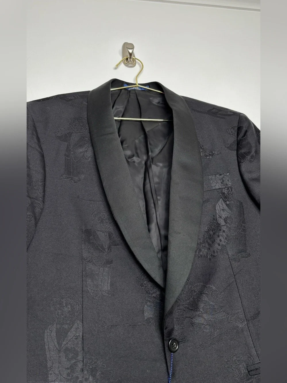 Polo Ralph Lauren Polo Bear Jacquard Tuxedo Jacket Black 40L New Dinner Jacket